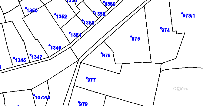 Parcela st. 976 v KÚ Tachov, Katastrální mapa