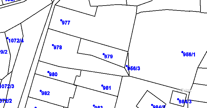Parcela st. 979 v KÚ Tachov, Katastrální mapa