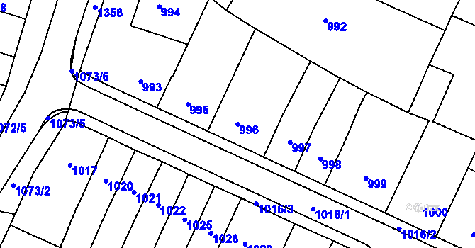 Parcela st. 996 v KÚ Tachov, Katastrální mapa
