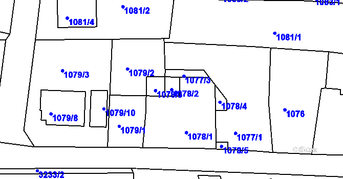 Parcela st. 1078/2 v KÚ Tachov, Katastrální mapa