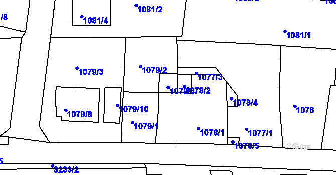 Parcela st. 1078/3 v KÚ Tachov, Katastrální mapa