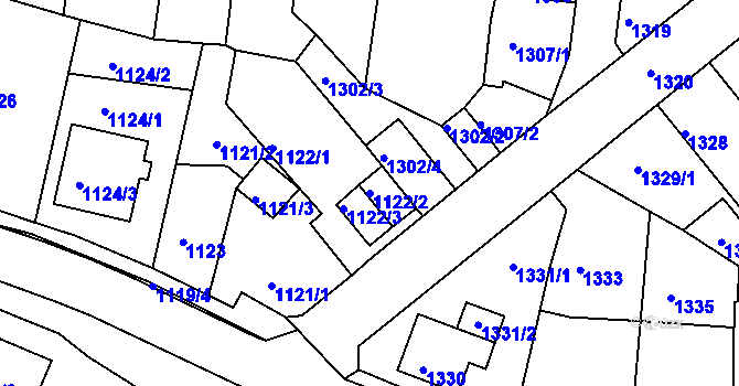 Parcela st. 1122/2 v KÚ Tachov, Katastrální mapa