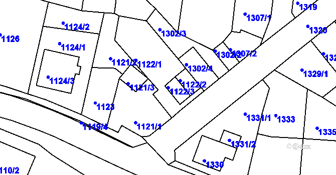 Parcela st. 1122/3 v KÚ Tachov, Katastrální mapa