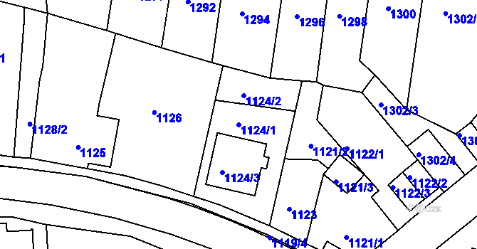 Parcela st. 1124/1 v KÚ Tachov, Katastrální mapa