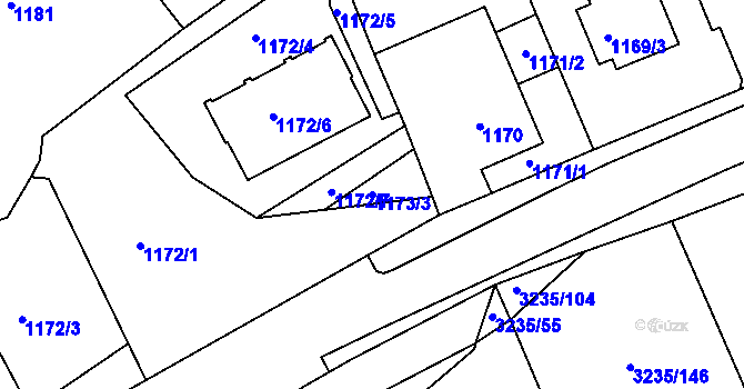 Parcela st. 1173/3 v KÚ Tachov, Katastrální mapa