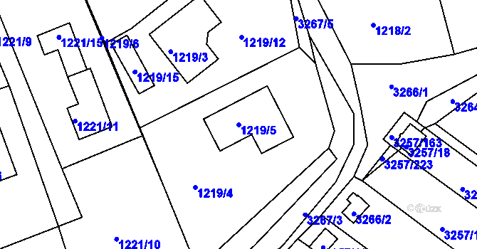 Parcela st. 1219/5 v KÚ Tachov, Katastrální mapa