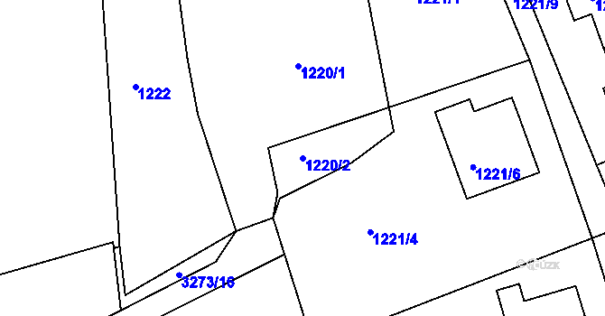 Parcela st. 1220/2 v KÚ Tachov, Katastrální mapa