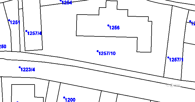 Parcela st. 1257/10 v KÚ Tachov, Katastrální mapa