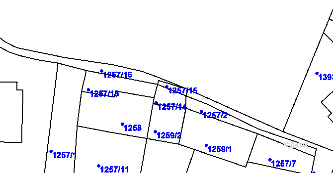 Parcela st. 1257/15 v KÚ Tachov, Katastrální mapa