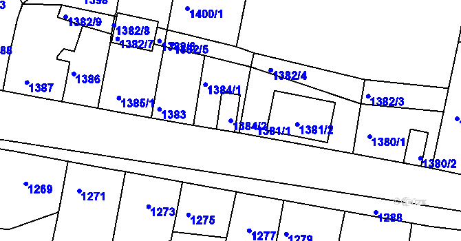 Parcela st. 1384/2 v KÚ Tachov, Katastrální mapa