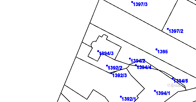 Parcela st. 1394/3 v KÚ Tachov, Katastrální mapa