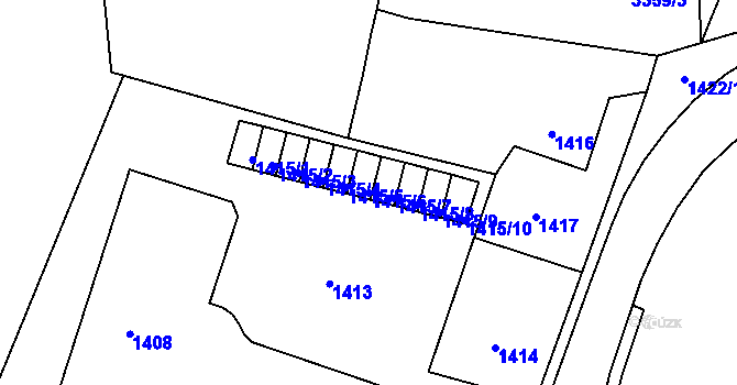Parcela st. 1415/6 v KÚ Tachov, Katastrální mapa