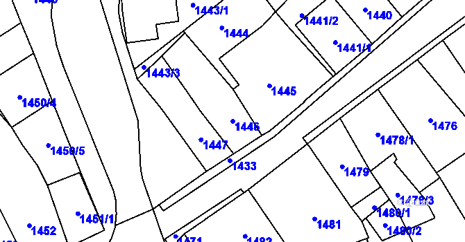 Parcela st. 1446 v KÚ Tachov, Katastrální mapa