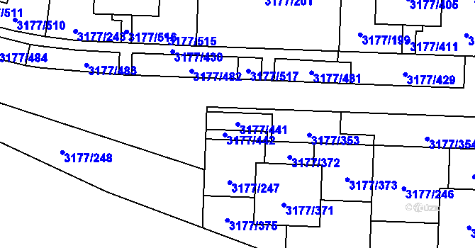 Parcela st. 3177/441 v KÚ Tachov, Katastrální mapa