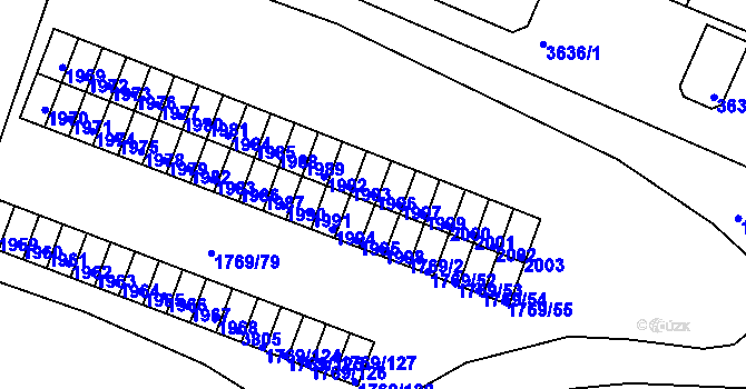 Parcela st. 1996 v KÚ Tachov, Katastrální mapa