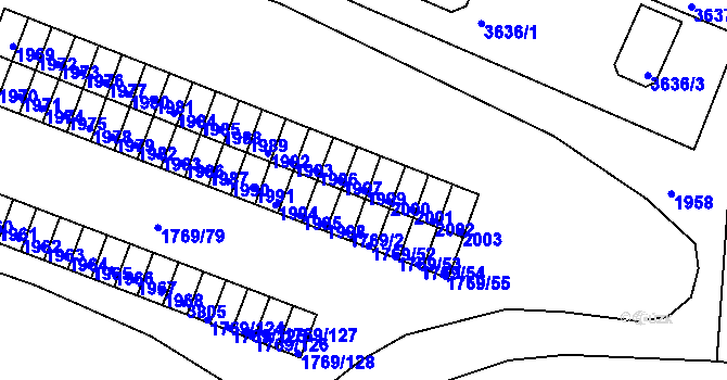 Parcela st. 1999 v KÚ Tachov, Katastrální mapa