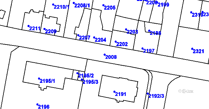 Parcela st. 2008 v KÚ Tachov, Katastrální mapa