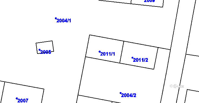 Parcela st. 2011/1 v KÚ Tachov, Katastrální mapa