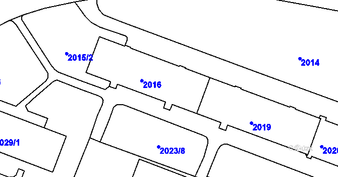 Parcela st. 2017 v KÚ Tachov, Katastrální mapa