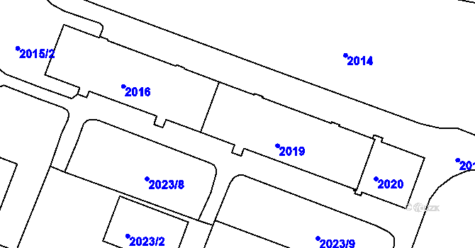 Parcela st. 2018 v KÚ Tachov, Katastrální mapa