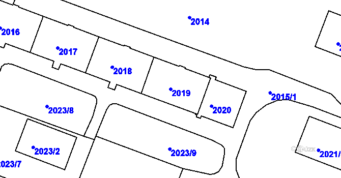 Parcela st. 2019 v KÚ Tachov, Katastrální mapa