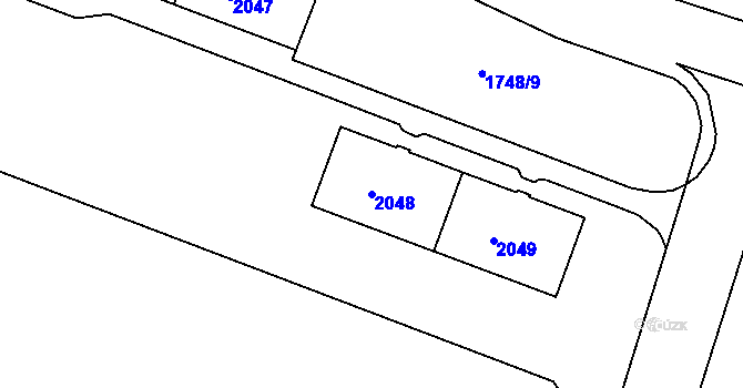 Parcela st. 2048 v KÚ Tachov, Katastrální mapa