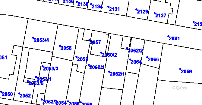 Parcela st. 2060/2 v KÚ Tachov, Katastrální mapa