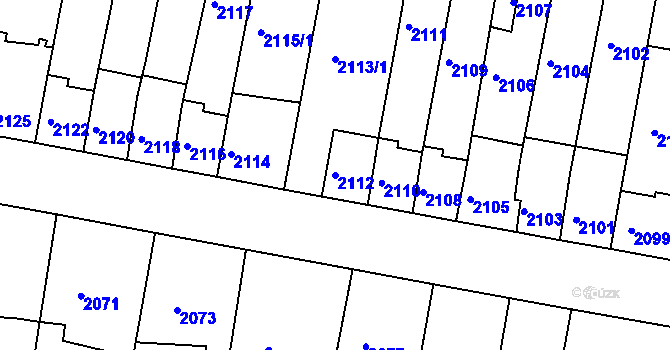 Parcela st. 2112 v KÚ Tachov, Katastrální mapa