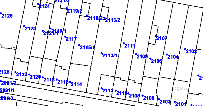 Parcela st. 2113/1 v KÚ Tachov, Katastrální mapa
