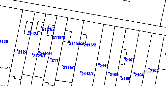 Parcela st. 2113/2 v KÚ Tachov, Katastrální mapa
