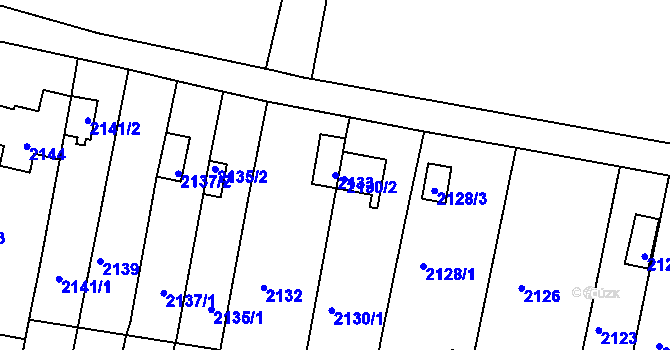 Parcela st. 2133 v KÚ Tachov, Katastrální mapa