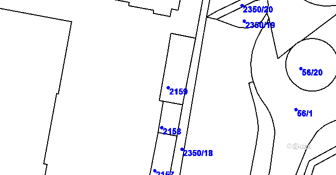 Parcela st. 2159 v KÚ Tachov, Katastrální mapa