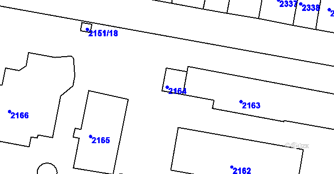 Parcela st. 2164 v KÚ Tachov, Katastrální mapa