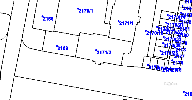 Parcela st. 2171/2 v KÚ Tachov, Katastrální mapa