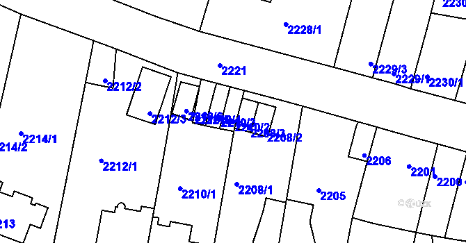 Parcela st. 2210/2 v KÚ Tachov, Katastrální mapa