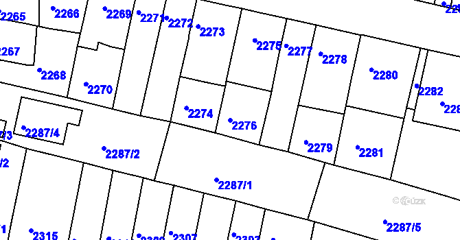 Parcela st. 2276 v KÚ Tachov, Katastrální mapa
