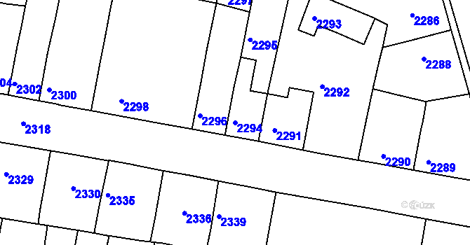 Parcela st. 2294 v KÚ Tachov, Katastrální mapa