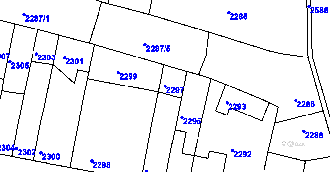 Parcela st. 2297 v KÚ Tachov, Katastrální mapa