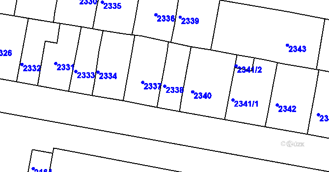 Parcela st. 2338 v KÚ Tachov, Katastrální mapa