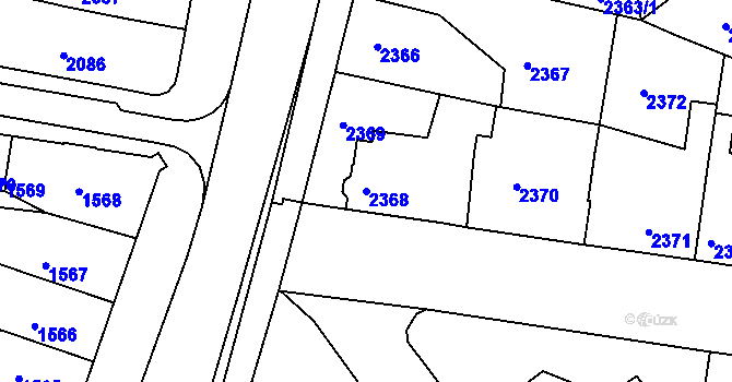 Parcela st. 2368 v KÚ Tachov, Katastrální mapa