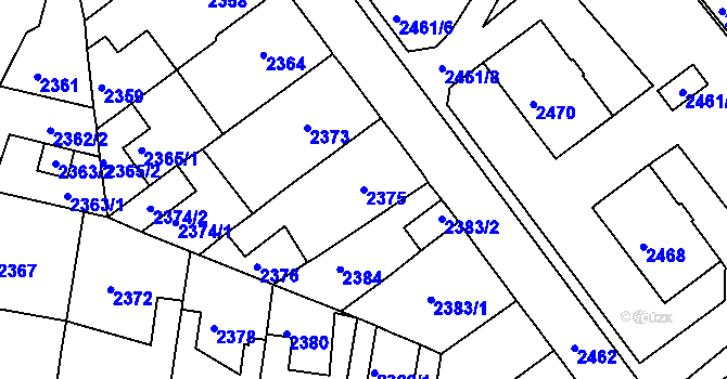 Parcela st. 2375 v KÚ Tachov, Katastrální mapa