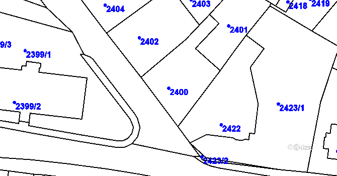 Parcela st. 2400 v KÚ Tachov, Katastrální mapa