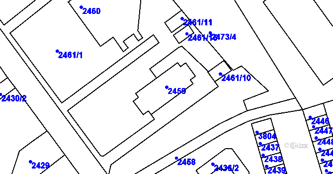 Parcela st. 2459 v KÚ Tachov, Katastrální mapa