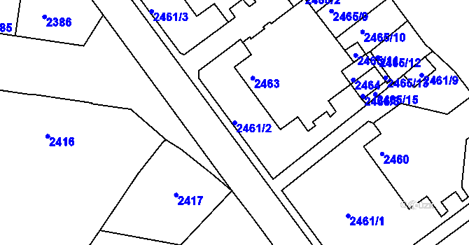 Parcela st. 2461/2 v KÚ Tachov, Katastrální mapa