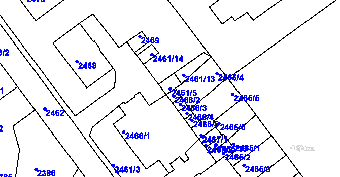 Parcela st. 2461/5 v KÚ Tachov, Katastrální mapa