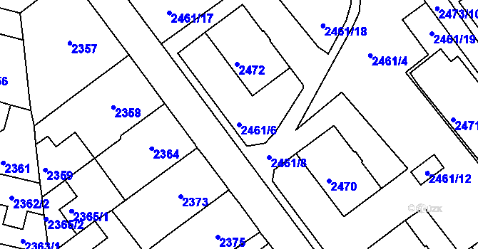 Parcela st. 2461/6 v KÚ Tachov, Katastrální mapa