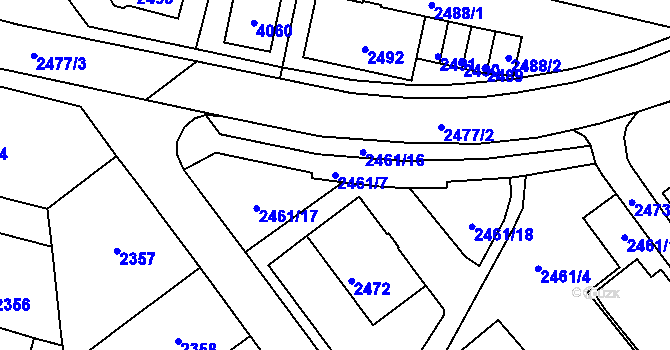 Parcela st. 2461/7 v KÚ Tachov, Katastrální mapa