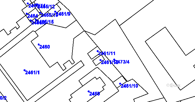 Parcela st. 2461/11 v KÚ Tachov, Katastrální mapa