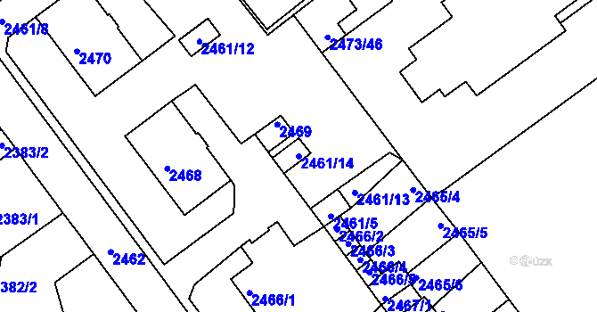 Parcela st. 2461/14 v KÚ Tachov, Katastrální mapa