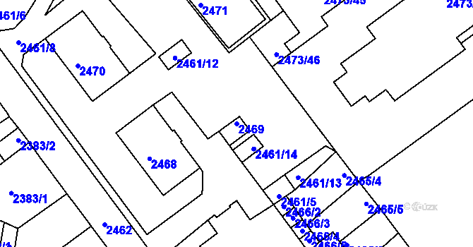 Parcela st. 2469 v KÚ Tachov, Katastrální mapa